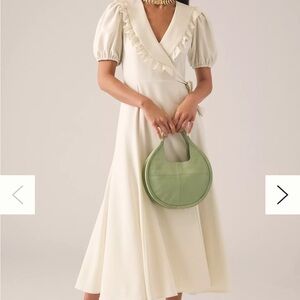 Elegant Cream Wrap Dress